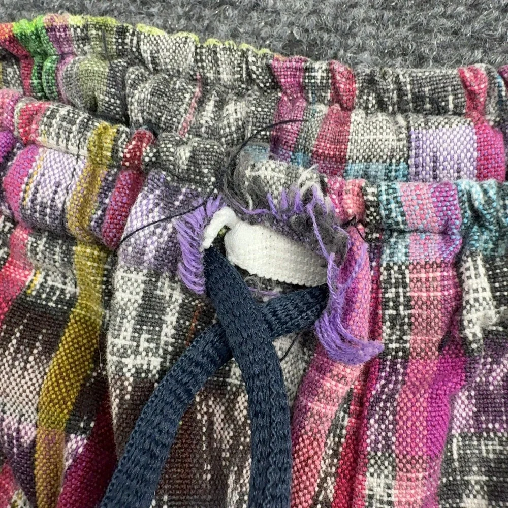 Recycled Traditions Pants Women S Multi Cotton Ikat Ruffle Hem Boho Ethnic Style